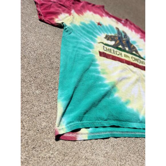 Vtg Y2K Cheech and Chong Unisex Size 2XL TieDye Graphic Short Sleeve Tee Shirt - Picture 2 of 6